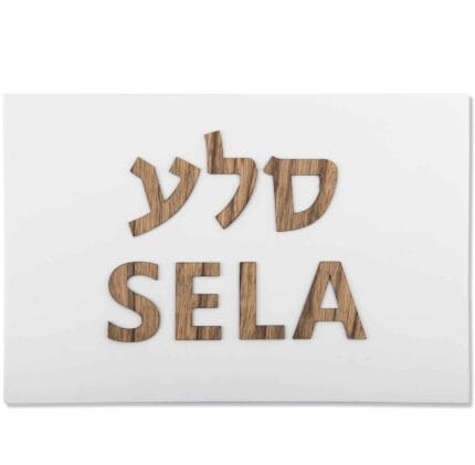 שלט לדלת מבטון טבעי לבן דגם ONE | שלטים לדלת בעיצוב אישי | ביתן המלכים