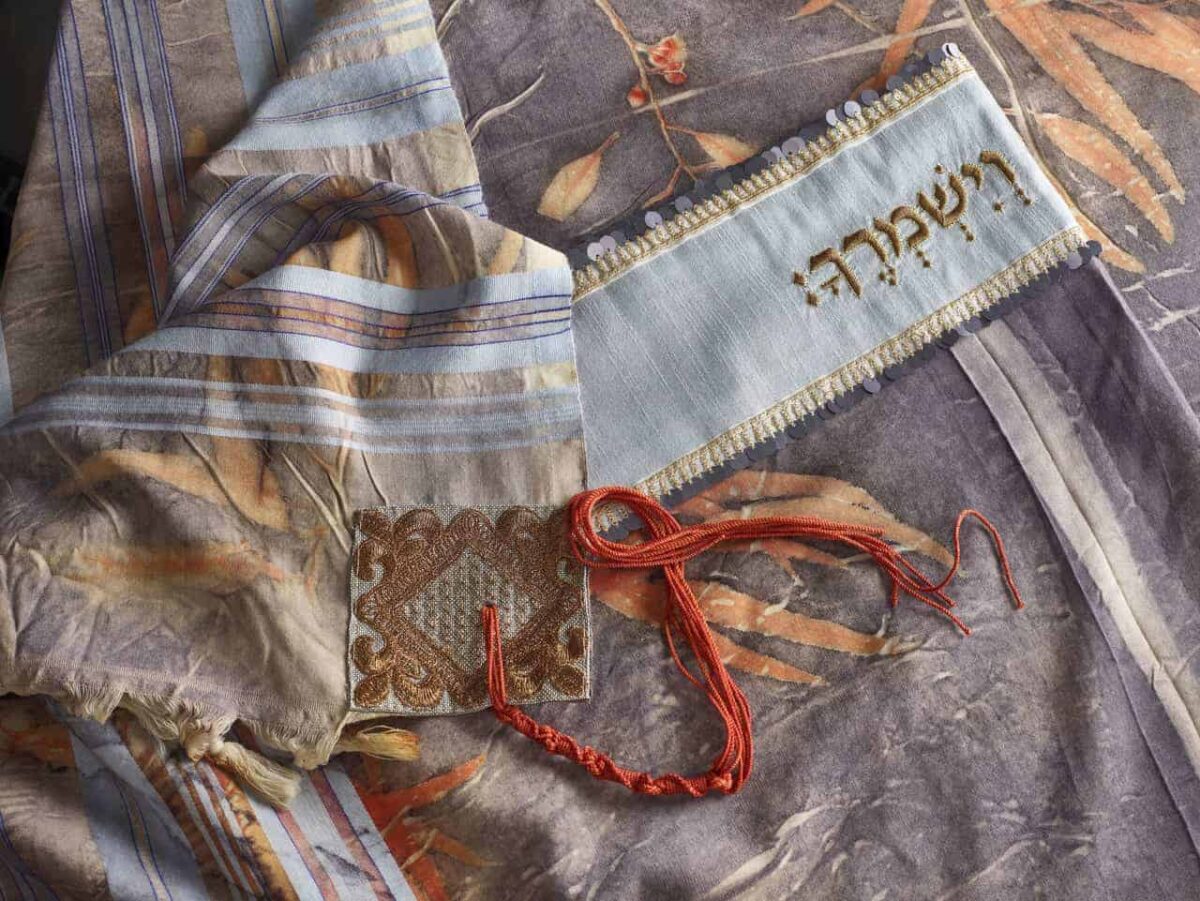 טלית צמר מהודרת ומיוחדת עבודת יד דגם Neriah - פרט אריגה - טליתות יוקרתיות בעבודת יד | ביתן המלכים