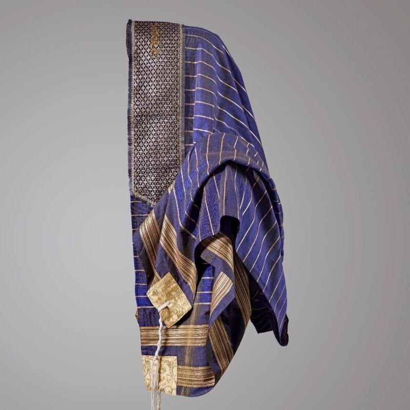 טלית משי יוקרתית ומהודרת עבודת יד דגם Eliav | ביתן המלכים