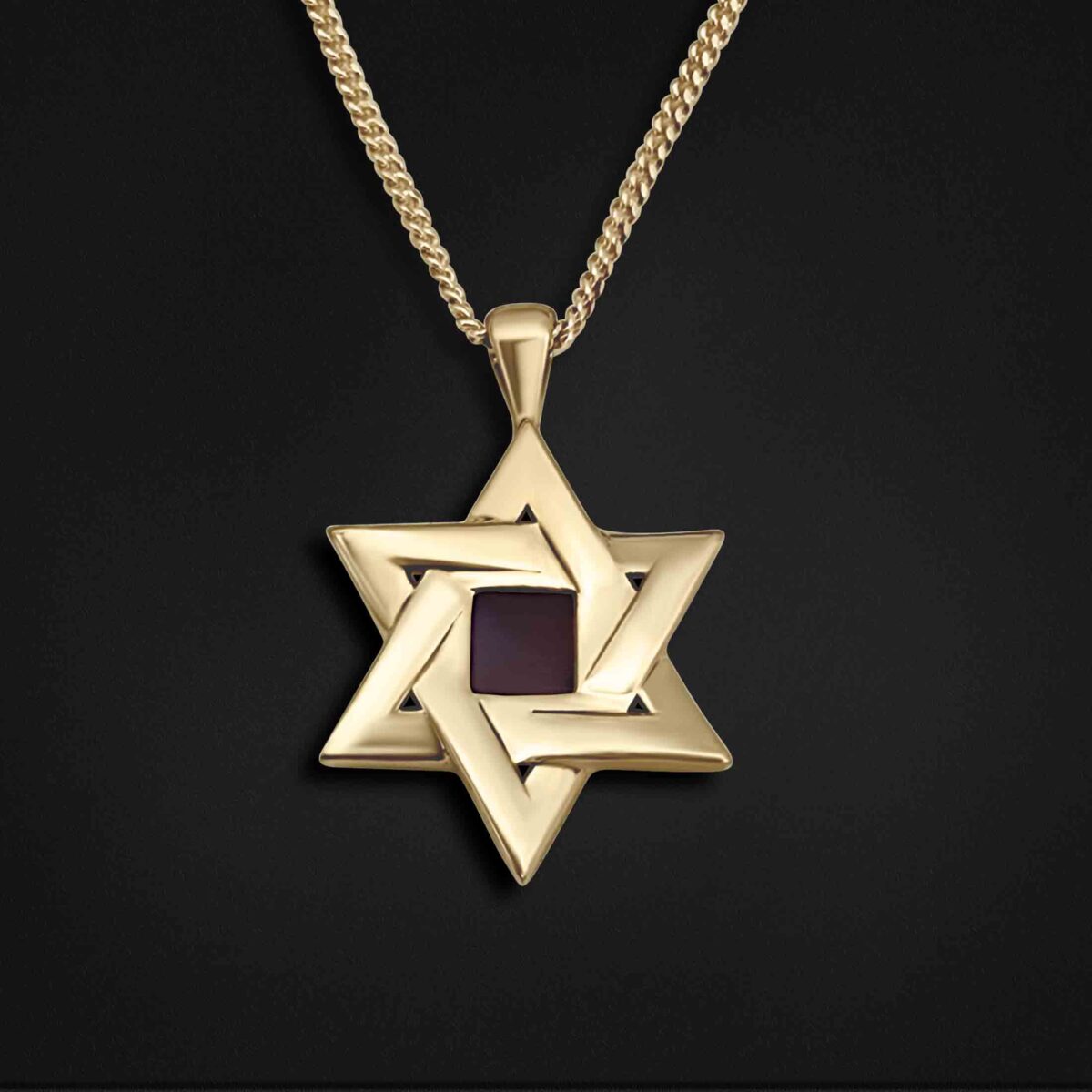 שרשרת מגן דוד עם כל התנ"ך לגברים דגם ישראל - זווית נוספת - שרשראות לגברים בעיצוב מודרני | ביתן המלכים