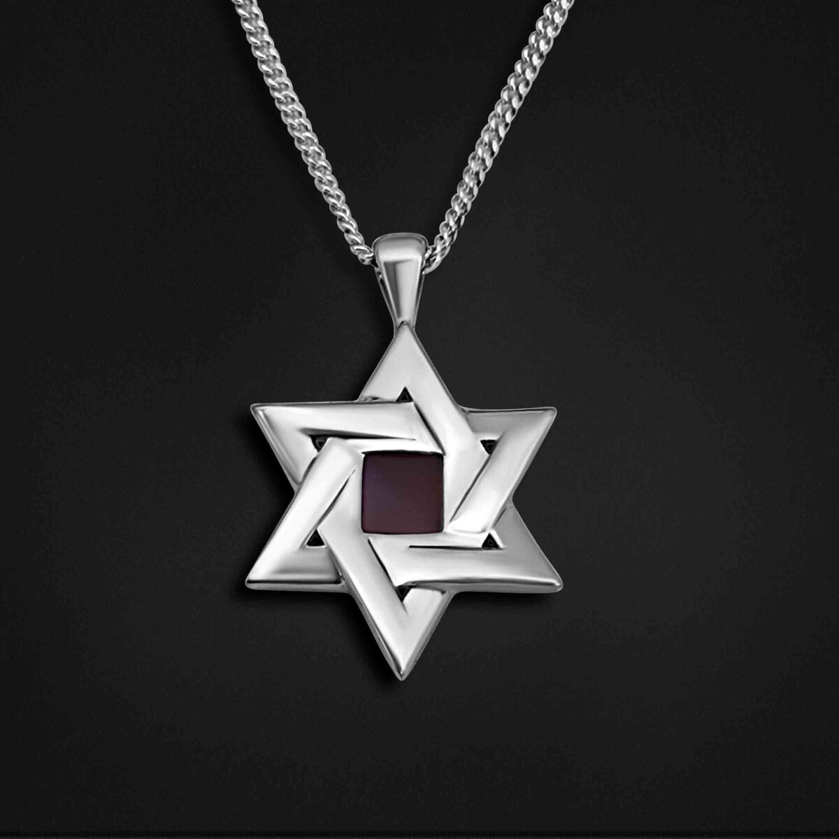 שרשרת מגן דוד עם כל התנ"ך לגברים דגם ישראל - תצוגה מלאה - שרשראות לגברים בעיצוב מודרני | ביתן המלכים