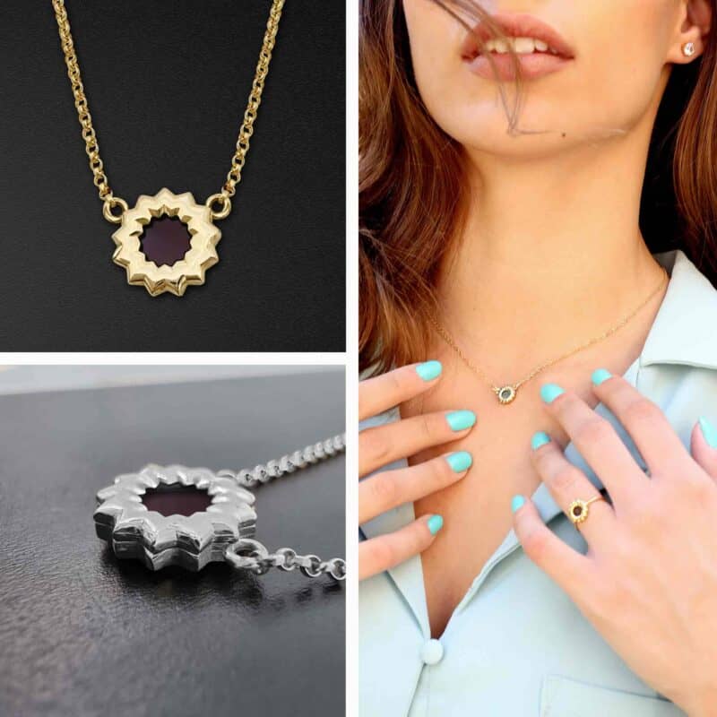 שרשרת תנך לאישה עם תליון פרח האהבה - תכשיט עם תנך | ביתן המלכים