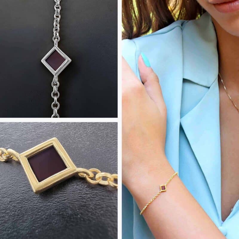 צמיד ננו תנ"ך לאישה תליון מעויין דגם מיי | תכשיט עם כל התנ"ך