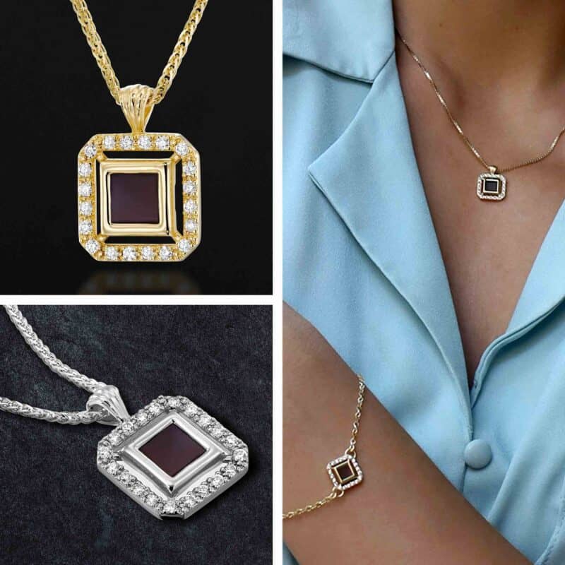 שרשרת יהלומים לאישה עם התנך בפנים | תכשיטים עם תנך לנשים | ביתן המלכים