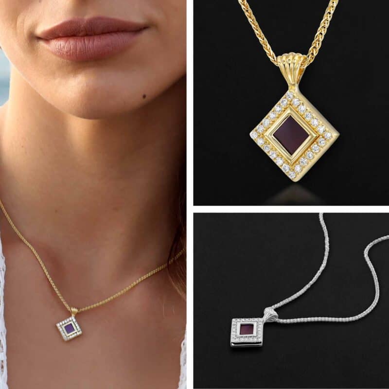 שרשרת משובצת יהלומים לאישה עם כל התנך בפנים | תכשיטי יוקרה לנשים | ביתן המלכים