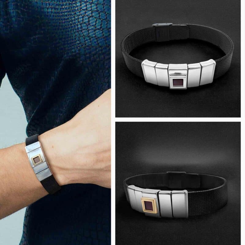 צמיד שחור לגברים עם התנך בפנים דגם גפן 5 | צמידים לגבר עם ספר התורה | ביתן המלכים