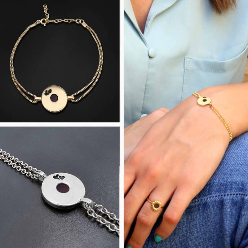 צמיד תנך לאישה עם לבבות דגם מיקה | צמידי תנך לנשים