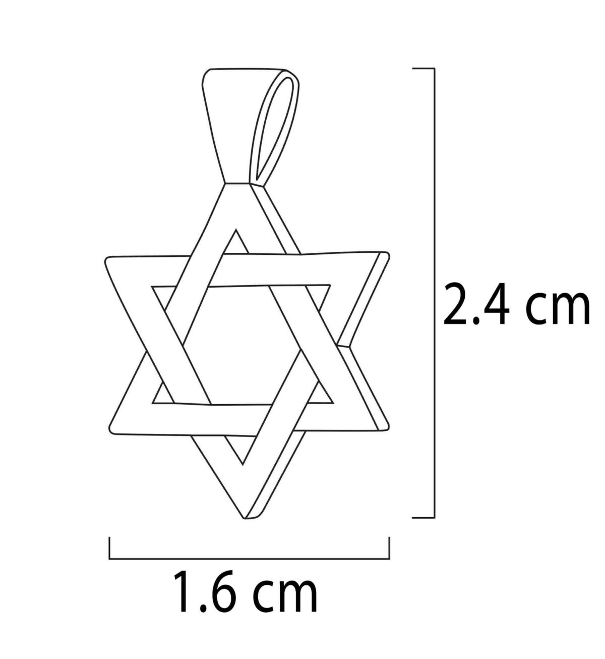 שרשרת מגן דוד עם כל התנ"ך לגברים דגם ישראל - פרט מקרוב - שרשראות לגברים בעיצוב מודרני | ביתן המלכים