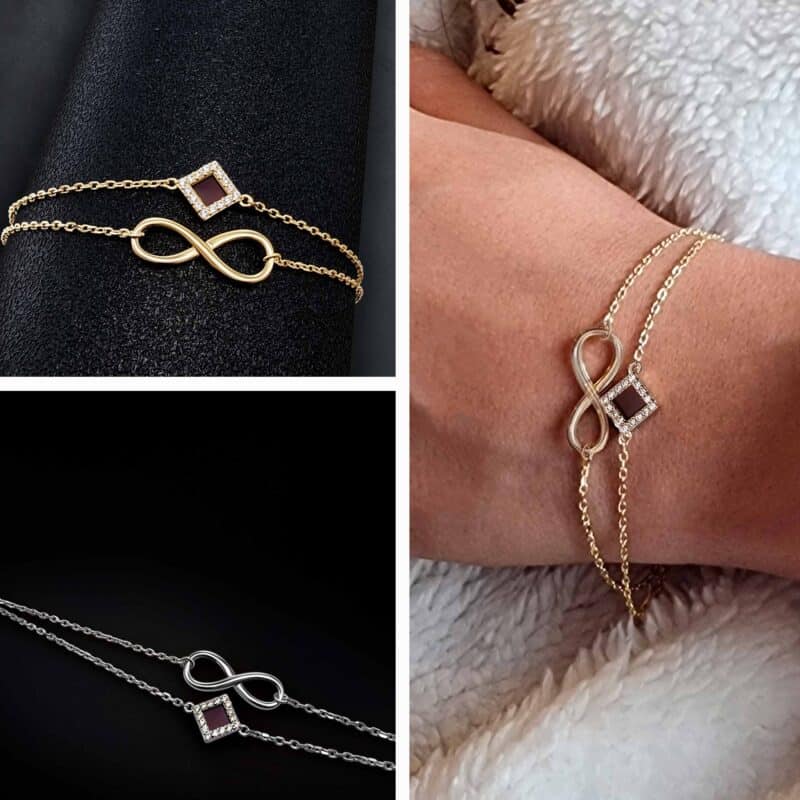 צמיד עם סמל אינסוף ותנך לאישה דגם רומא | ביתן המלכים