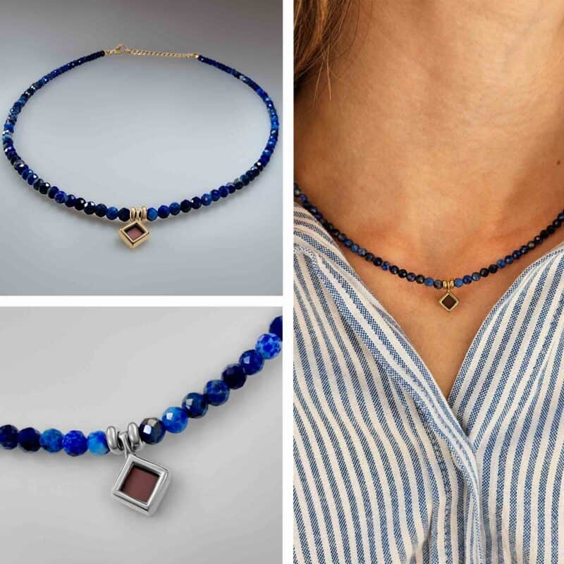 שרשרת חרוזים לאישה עם כל התנך | חרוזי לאפיס לזולי | ביתן המלכים