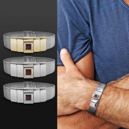 צמיד גברים כסוף עם כל התנך 5 חלקים דגם גפן 5 | ביתן המלכים