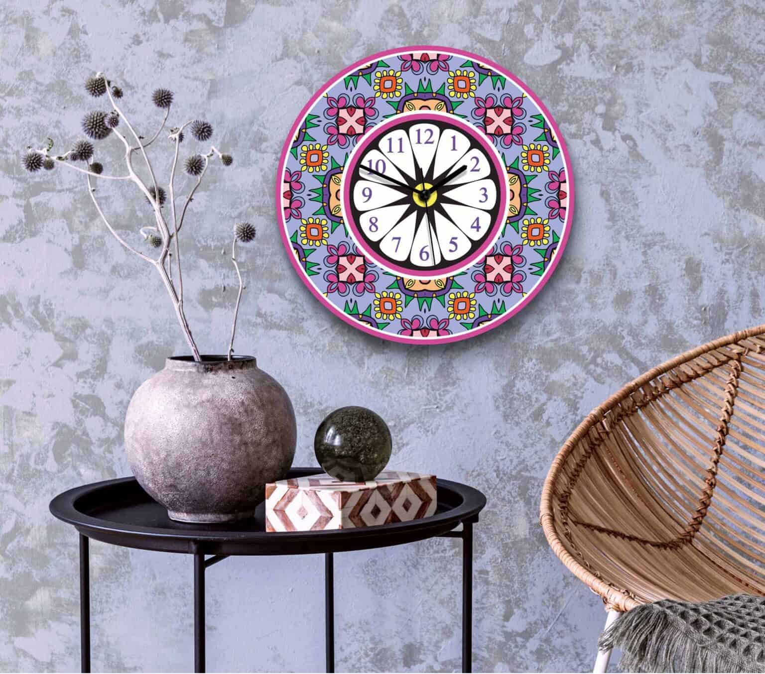 שעון קיר מעוצב לסלון  מזכוכית דגם 2024 | ביתן המלכים