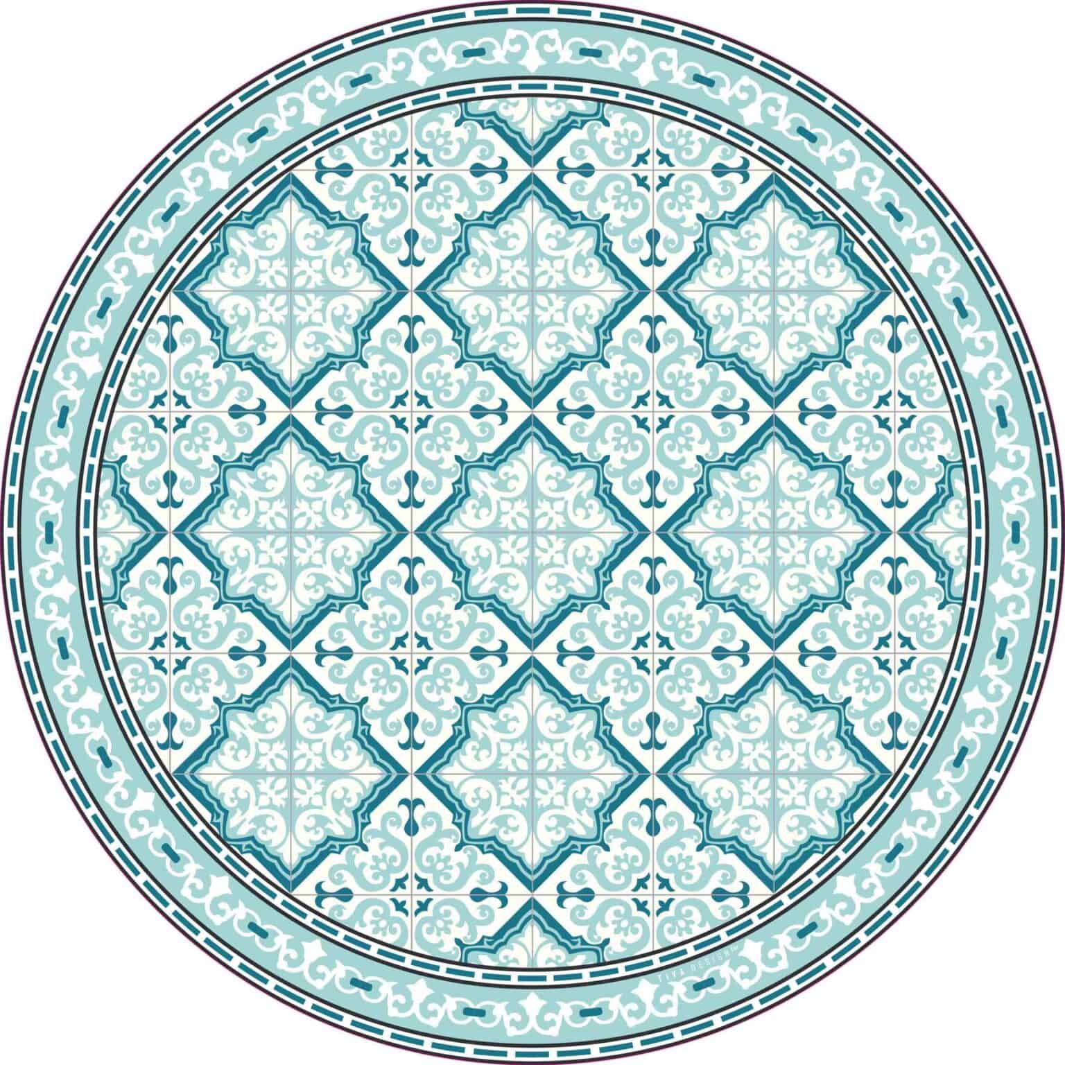 פלייסמנטים מעוצבים עגולים דגם רחביה טורקיז 3203 | ביתן המלכים