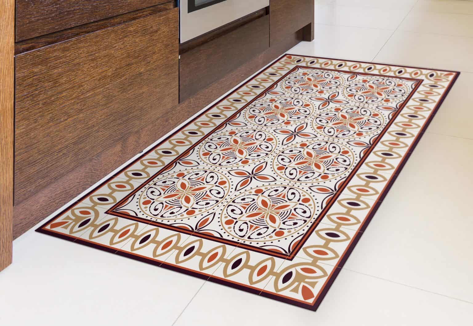 שטיח PVC מעוצב לבית בגווני קינמון | ביתן המלכים