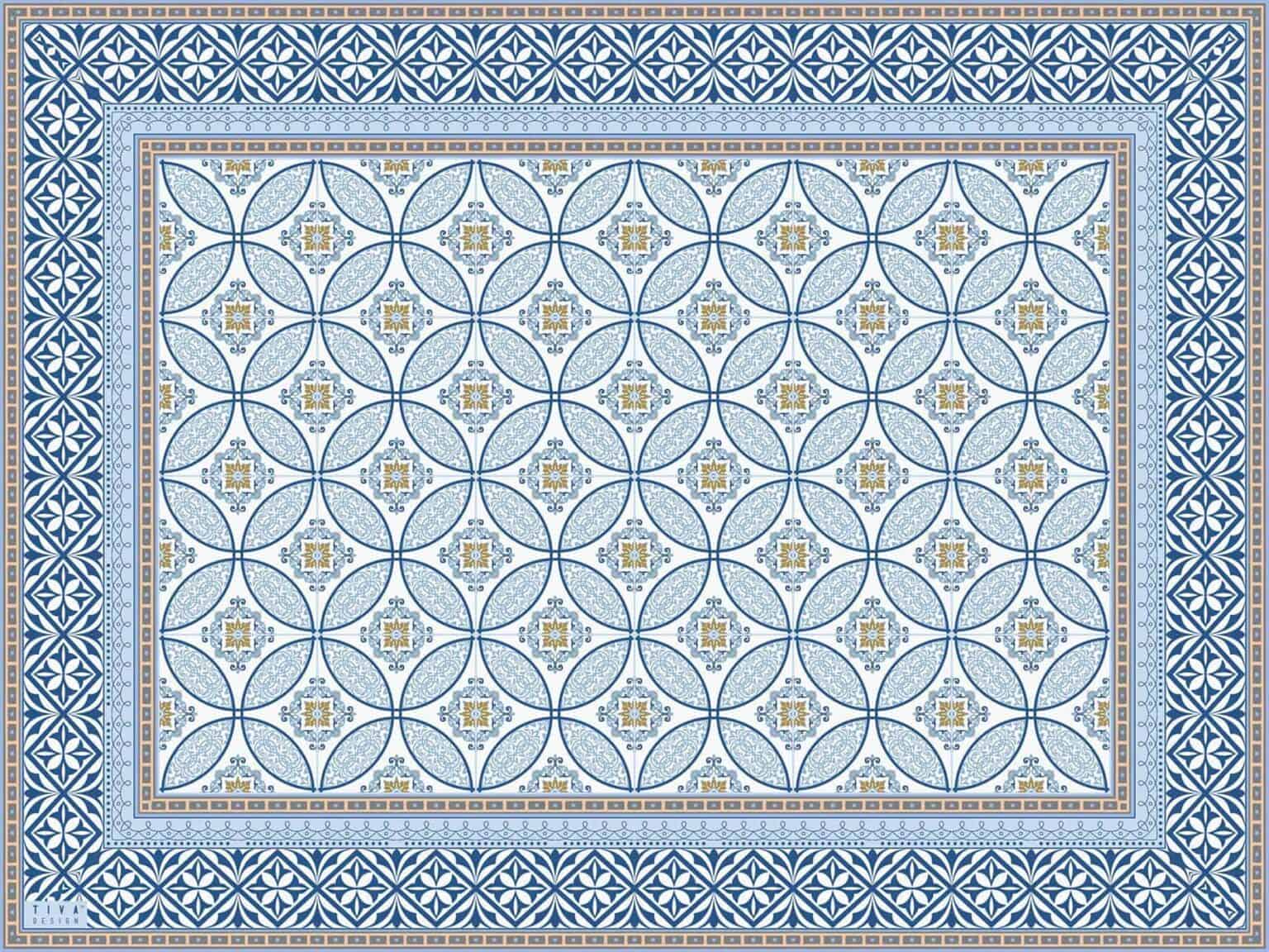 פלייסמנטים מעוצבים לשולחן דגם כחול קריסטלי 3289 | ביתן המלכים