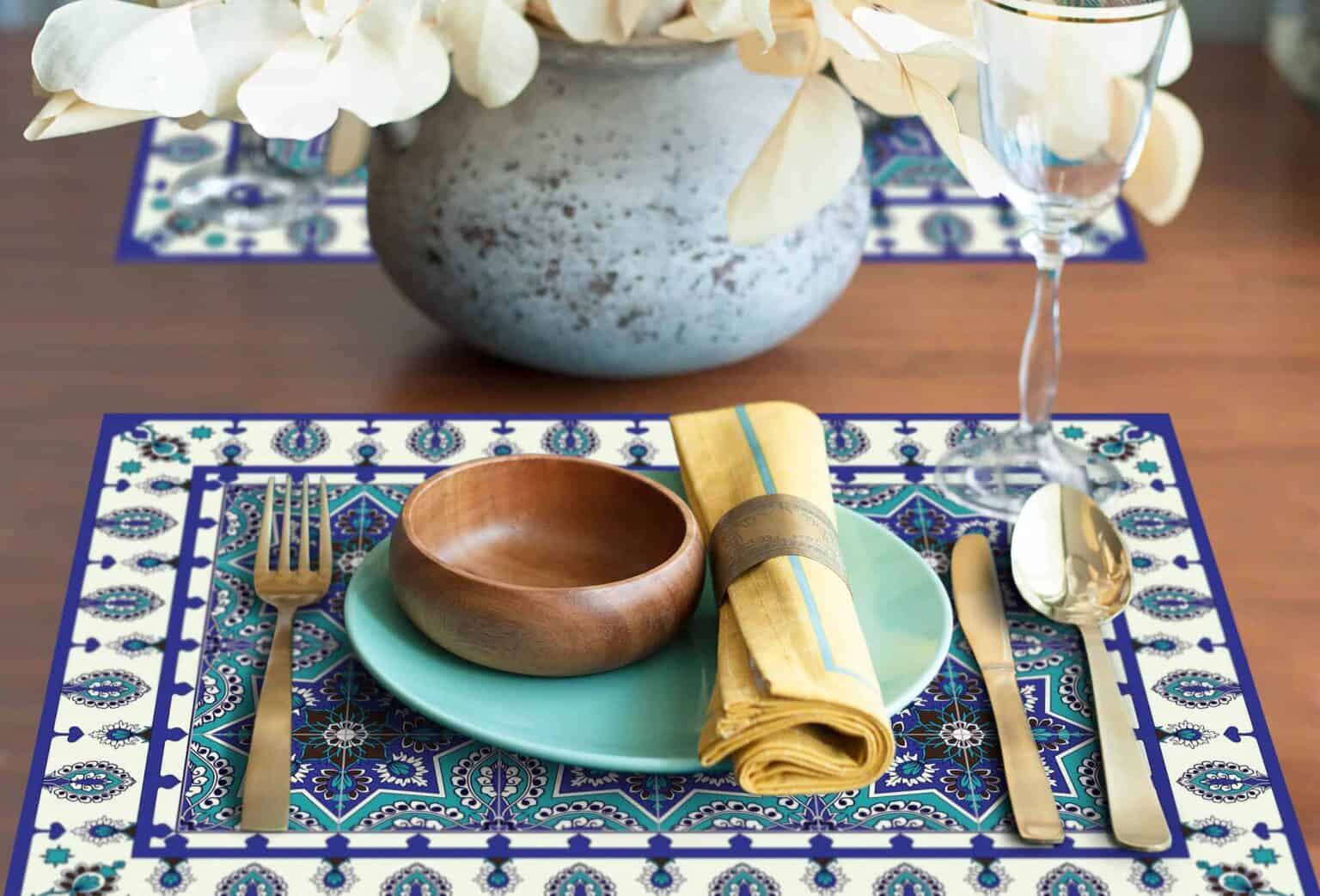 פלייסמנטים מעוצבים לשולחן דגם כוכב המזרח 3231 | ביתן המלכים