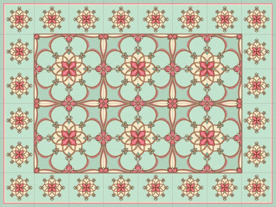 פלייסמנטים מעוצבים לשולחן דגם ירקרק רומנטי 3238 | ביתן המלכים