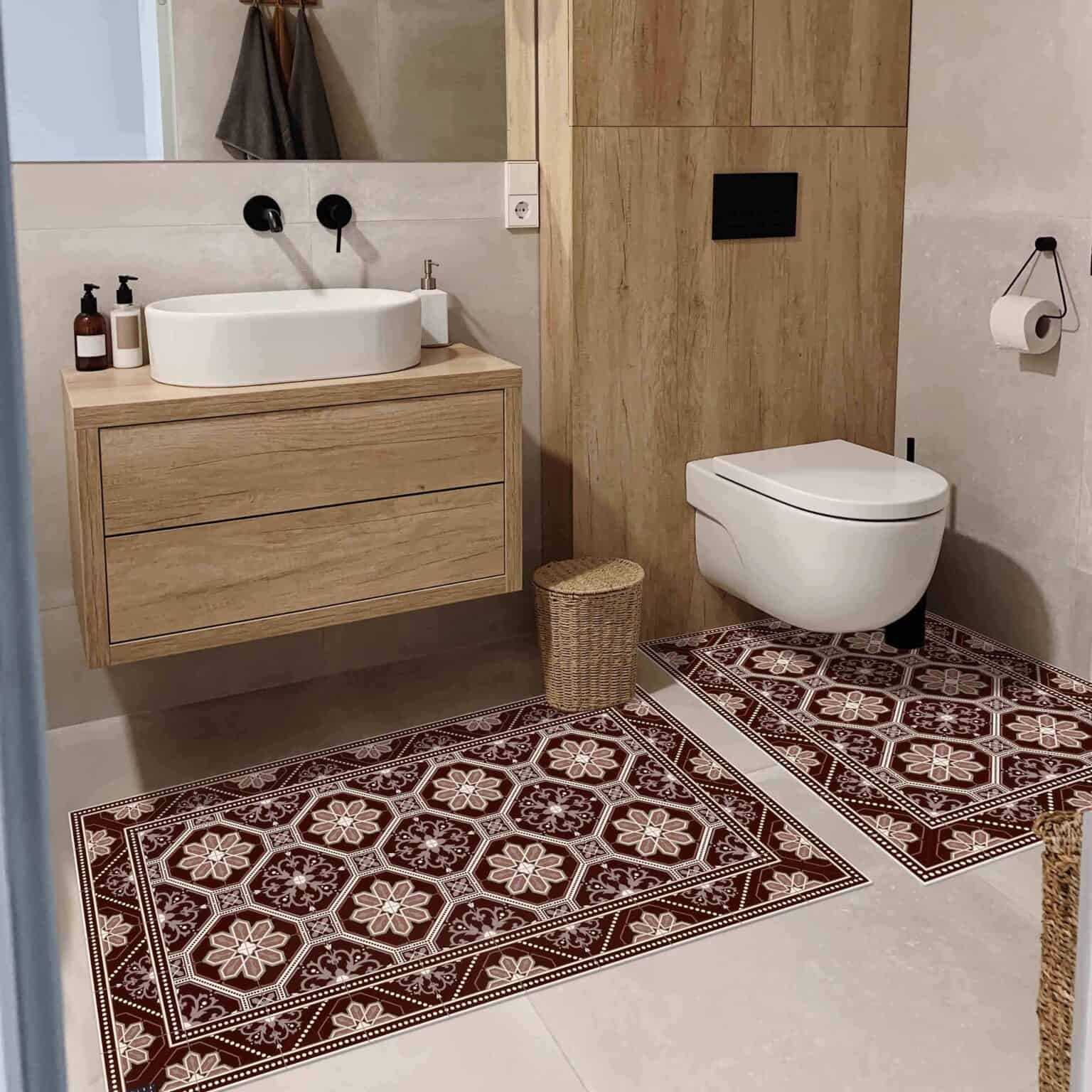 שטיח PVC עמיד ואיכותי לחדר האמבטיה ולשירותים דגם פורטוגזי | ביתן המלכים