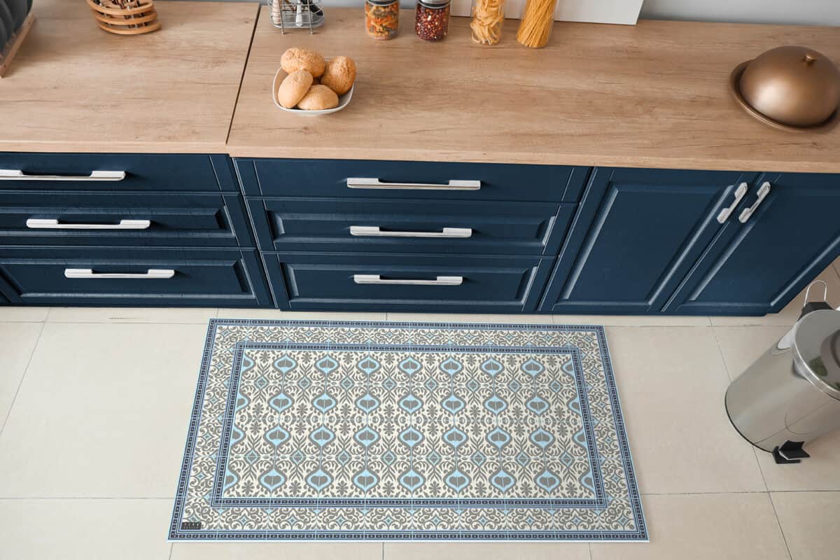 שטיח PVC איכותי למטבח דגם איקאט | ביתן המלכים