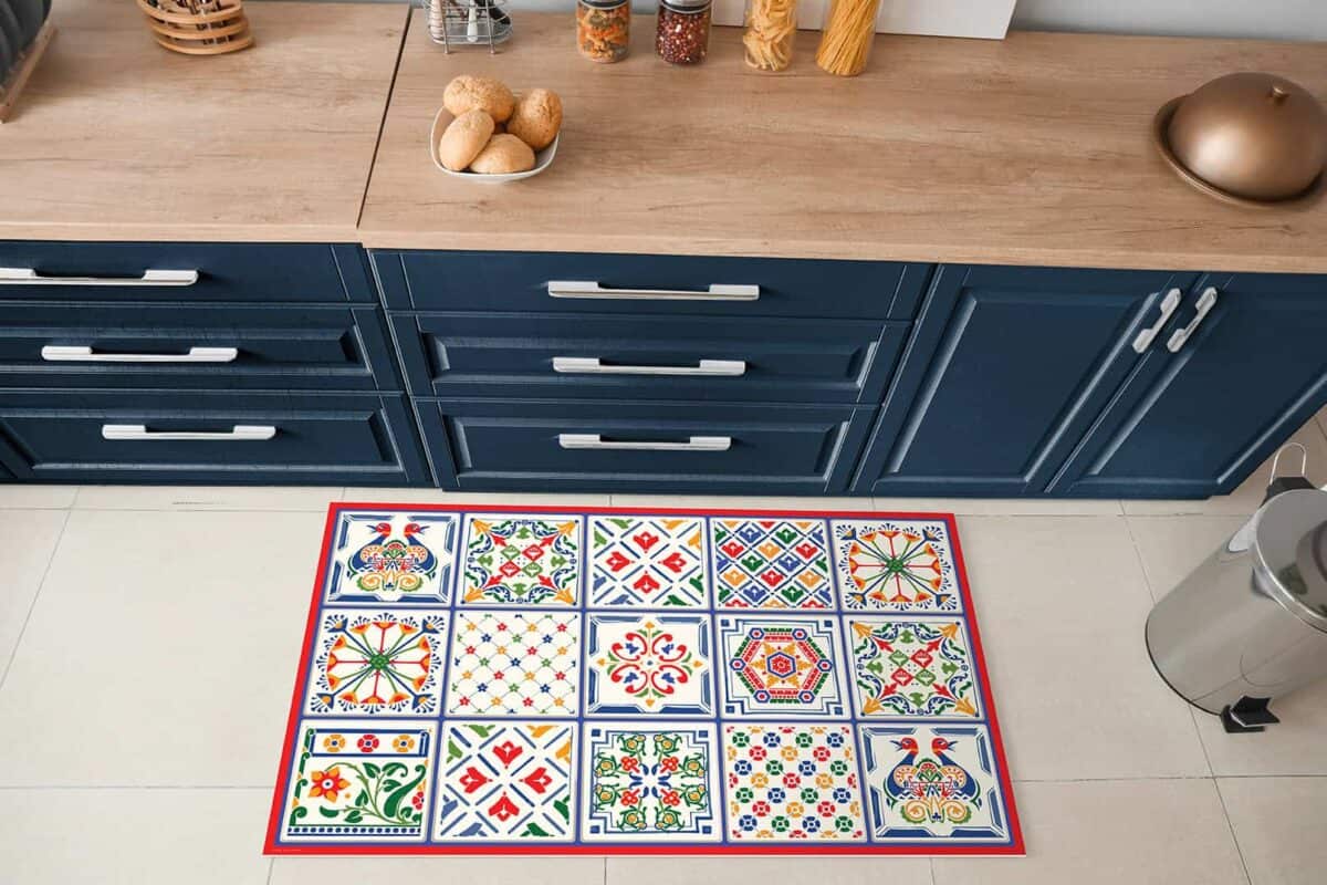 שטיח PVC איכותי למטבח הבית ולחדרים דגם אקלקטי סקנדינבי | ביתן המלכים