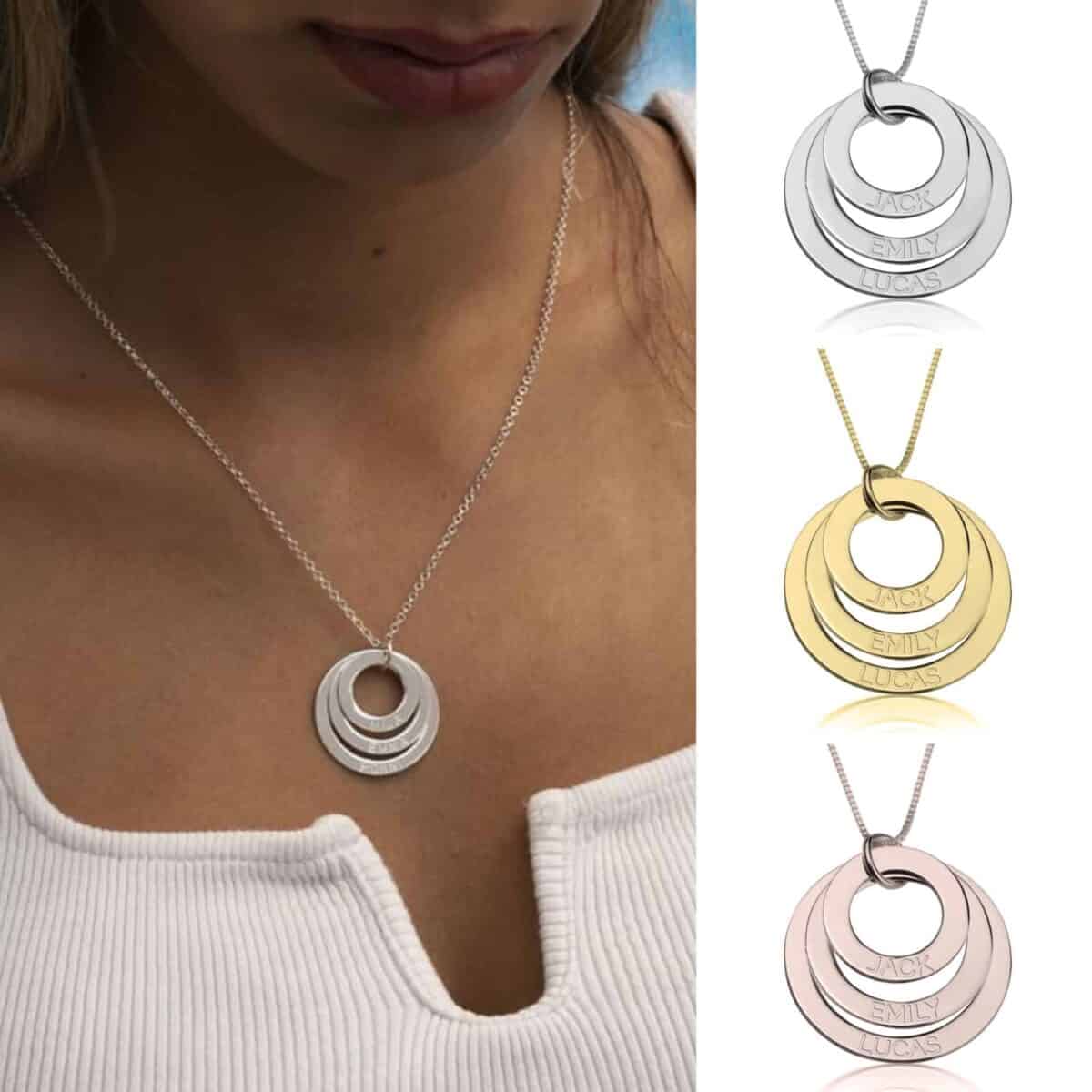 שרשרת לאמא עם שמות הילדים דגם Ariel