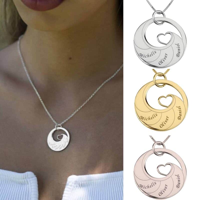 שרשרת עם שמות הילדים לאמא דגם Cecilia