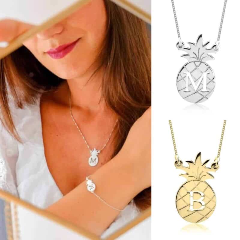 שרשרת זהב לאישה עם תליון אננס דגם MILA