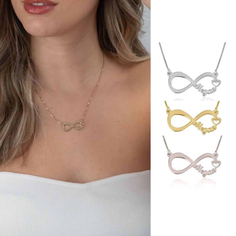 שרשרת אינפיניטי עם שם לאישה דגם Rona