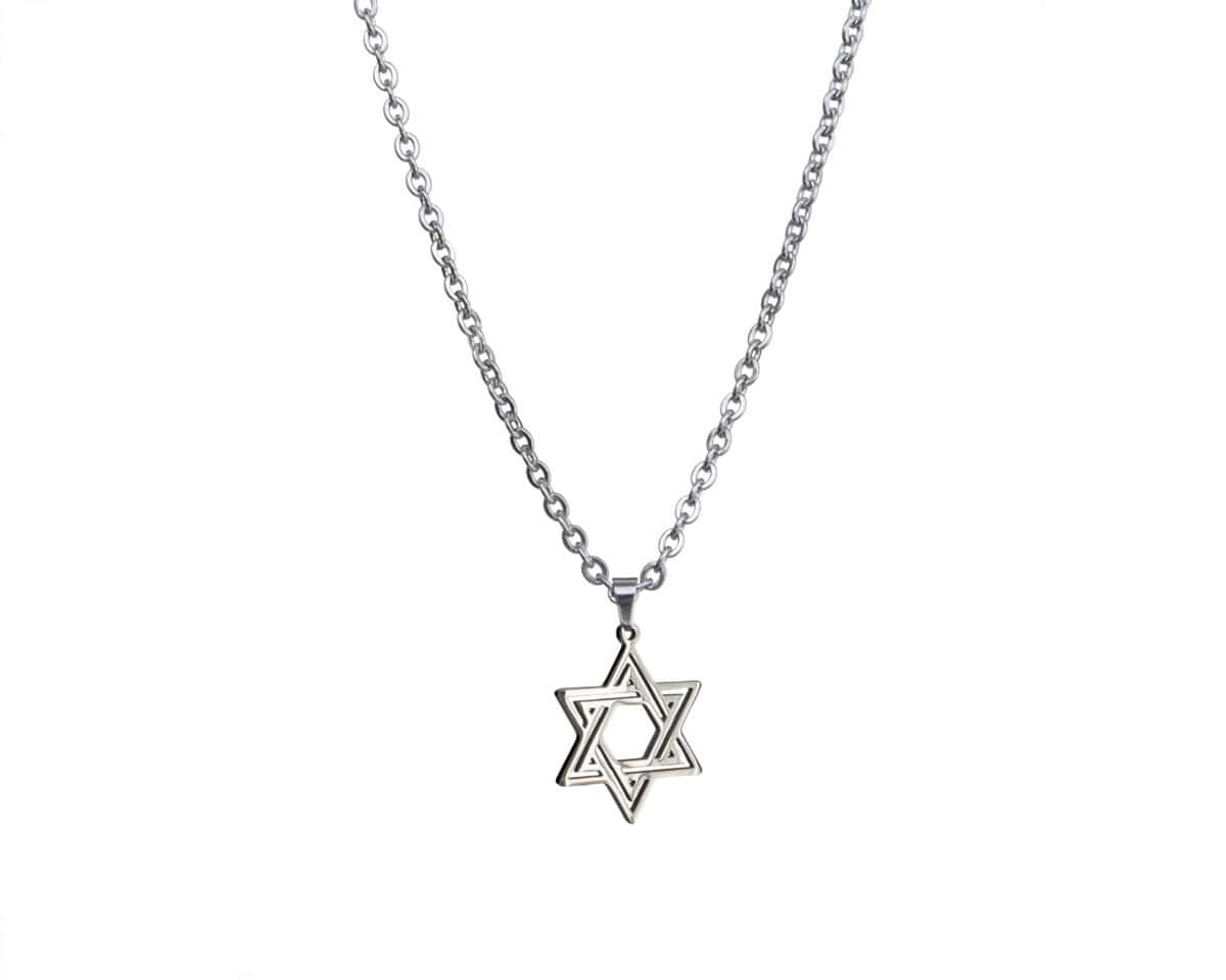 שרשרת מגן דוד ״אביהו״ - כסף וסטייל גברי - תצוגה מלאה - שרשראות לגברים בעיצוב מודרני | ביתן המלכים
