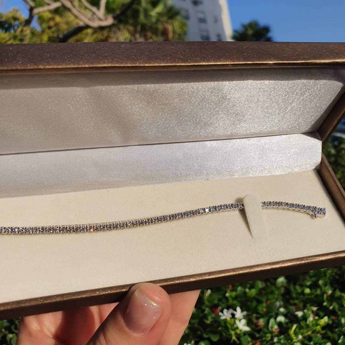 צמיד טניס 3 קראט יהלומים מזהב לבן 14K | ביתן המלכים