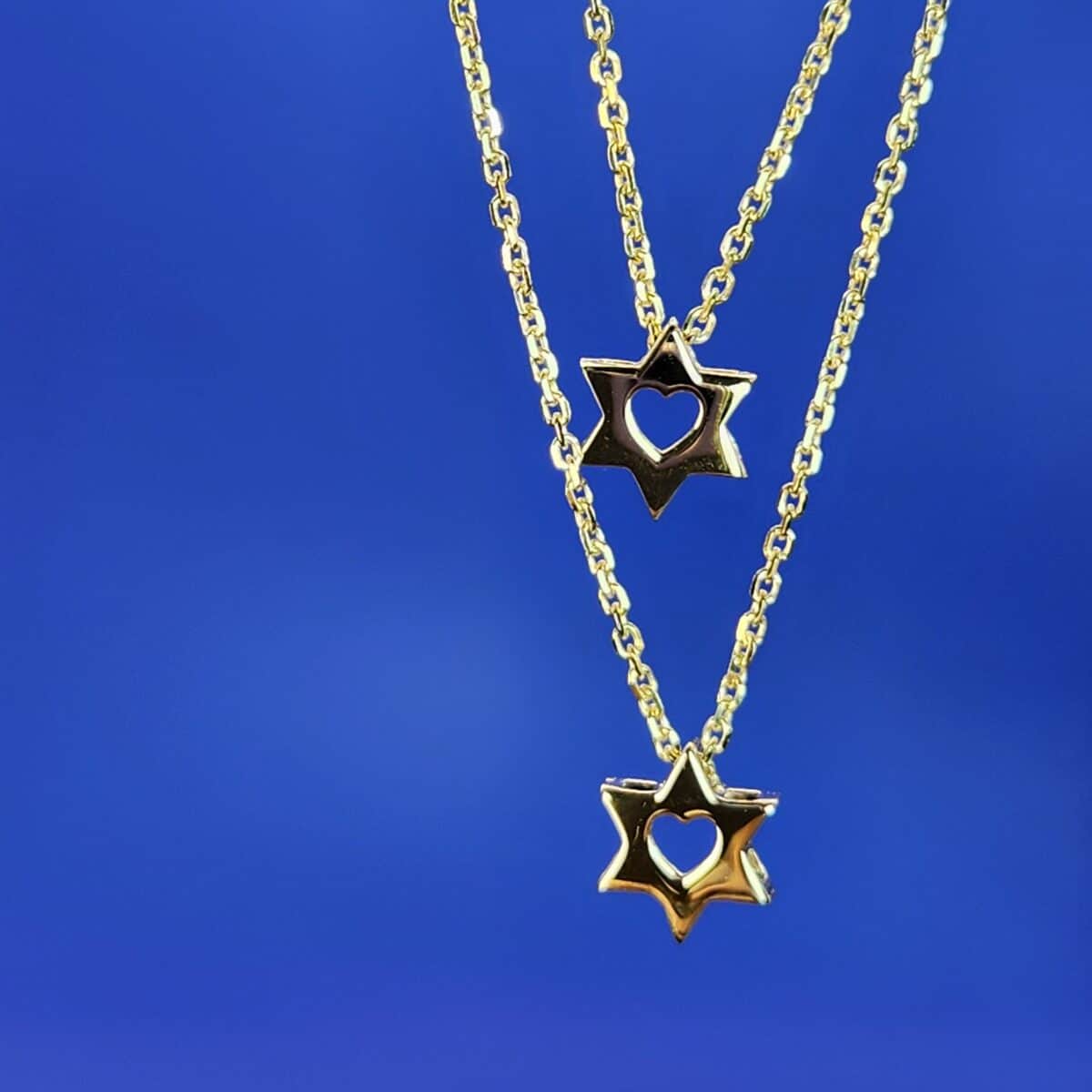 שרשרת מגן דוד קטן זהב 14K - תצלום קרוב | ביתן המלכים